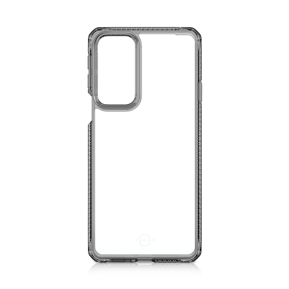 itskins hybrid clear antimicrobial case for motorola edge (2021)-smoke and clear
