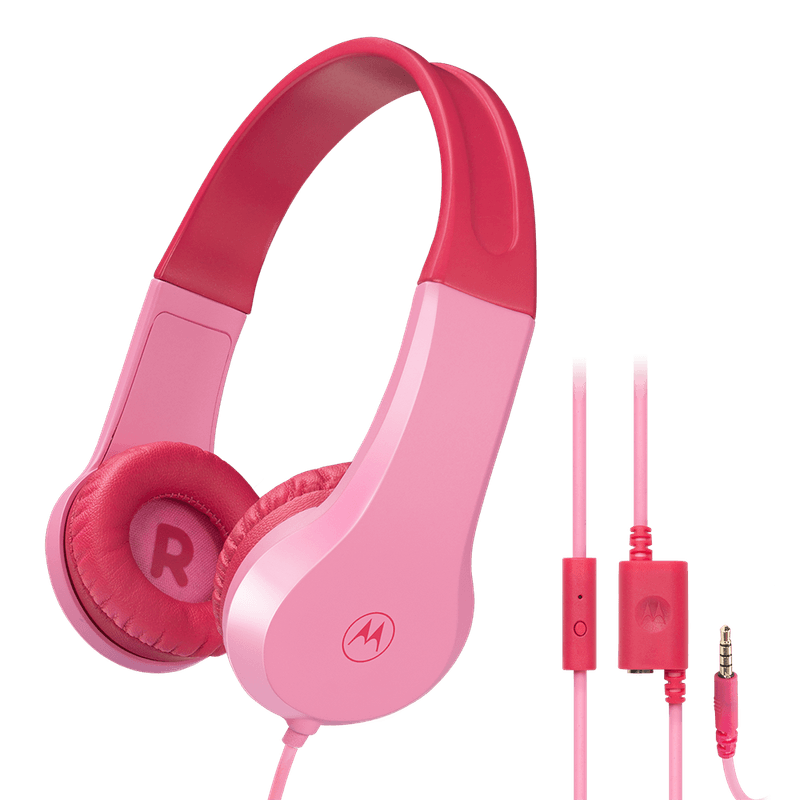 Motorola Moto JR300 Cuffie Bluetooth per Bambini - Cuffie Over Ear Leggere  per Bambini, Limitatore di Volume 85dB, Splitter Audio per Condivisione -  Ideale per Scuola, Viaggi, Giochi - Rosa : : Elettronica