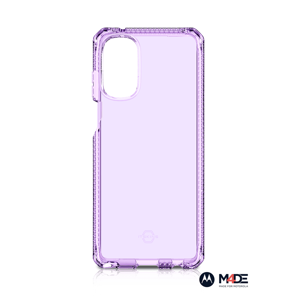 itskins spectrum clear antimicrobial case for moto g stylus (2022)-light purple
