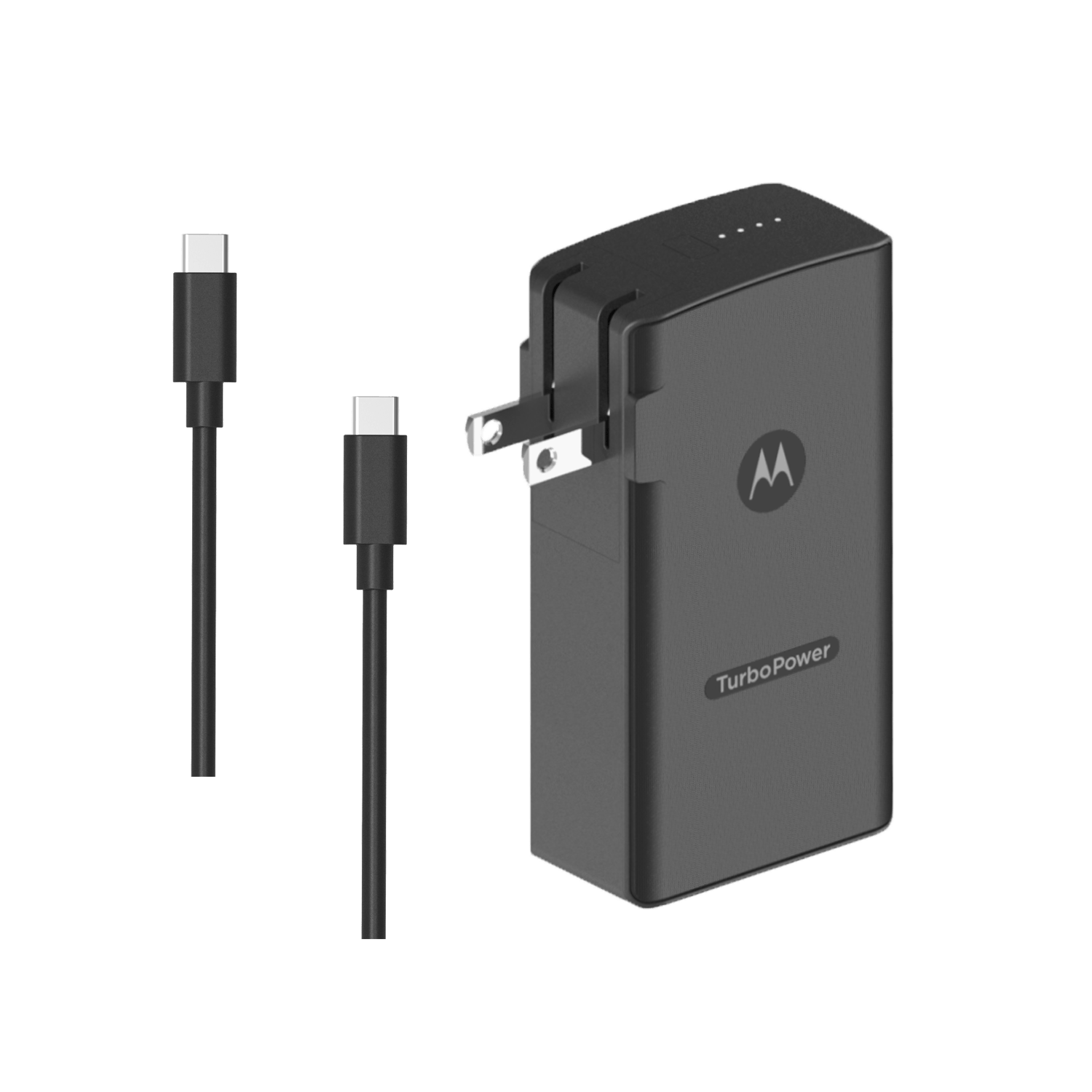 Motorola TurboPower Traveler 5000mAh Portable Charger with Folding AC Blades and USB-C Cable