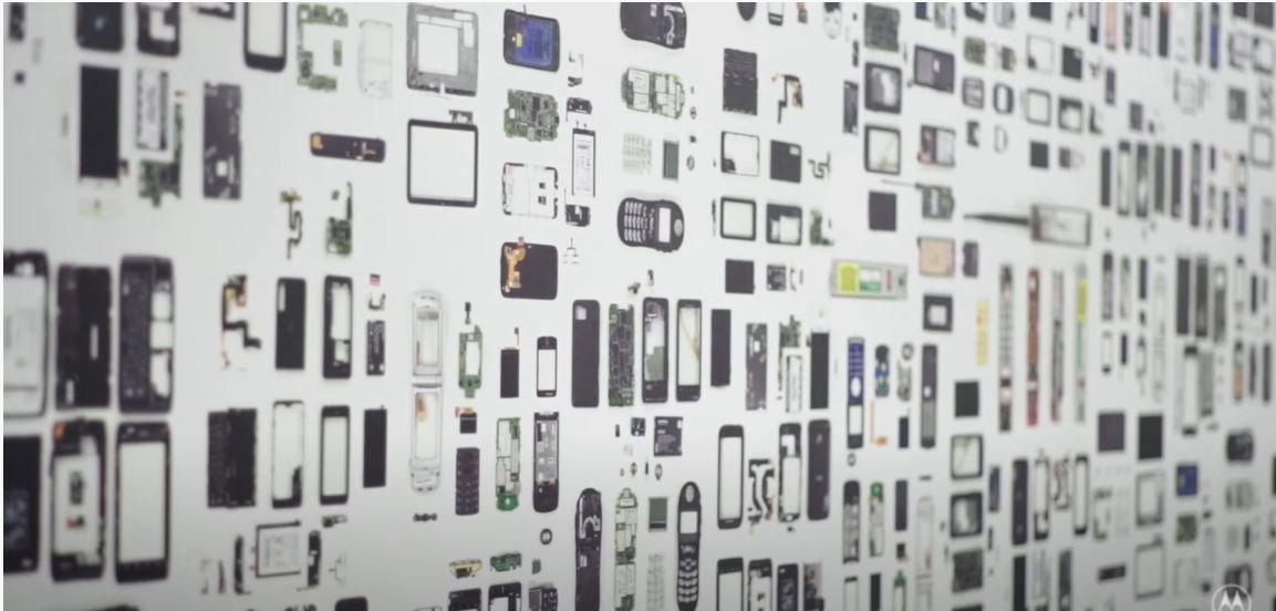 cross sections of multiple Motorola phones 
